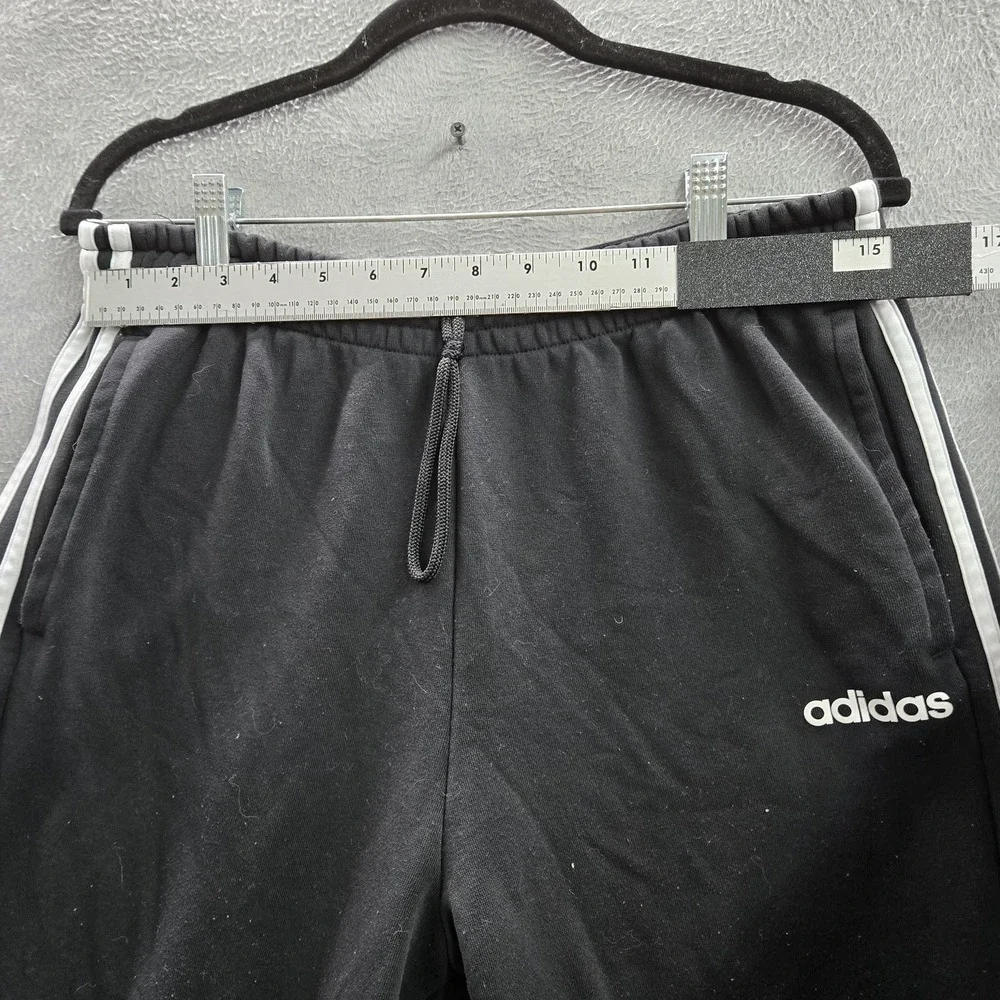 Adidas Men Activewear Pants L‎ Black Sweatpants Gorpcore Logo Stripe 27